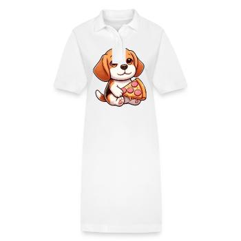 Pizza au salami pour chien Beagle - Robe polo bio PAIGER Stanley/Stella Femme - blanc - Devant