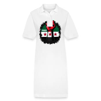 Libérez la Syrie Libérez les femmes de la main de la Syrie - Robe polo bio PAIGER Stanley/Stella Femme - blanc - Devant
