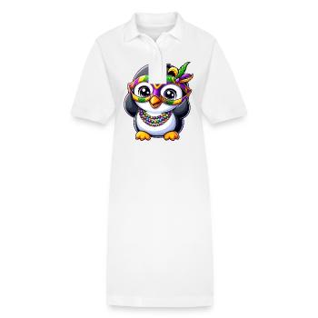 Mardi Gras Pinguin Party - Stanley/Stella Frauen Bio-Polokleid PAIGER - Weiß - Vorne