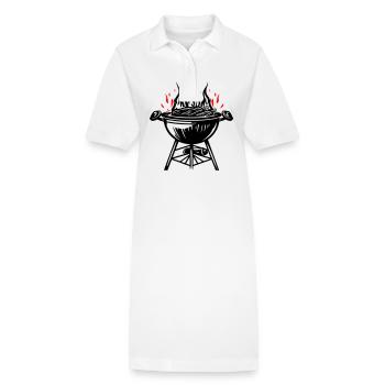 Grill, Feu, Grill, Viande - Robe polo bio PAIGER Stanley/Stella Femme - blanc - Devant