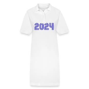 2024. JAHR. ALLES GUTE ZUM NEUEN JAHR. SILVESTER - Stanley/Stella Frauen Bio-Polokleid PAIGER - Weiß - Vorne