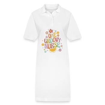 Une infirmière groovy - Robe polo bio PAIGER Stanley/Stella Femme - blanc - Devant
