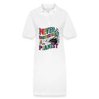 Never underestimate a Pianist - Stanley/Stella PAIGER Organic Women’s Polo Dress - white - Front