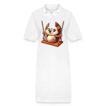 Mignon hérisson balançant terrain de jeu amusant - Robe polo bio PAIGER Stanley/Stella Femme - blanc - Devant