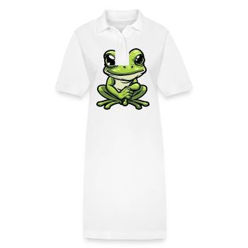 Frosch Comic - Stanley/Stella Frauen Bio-Polokleid PAIGER - Weiß - Vorne