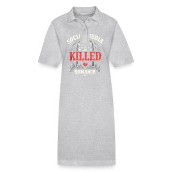 Social Media Killed the Romance | Relationship - Stanley/Stella PAIGER Organic Women’s Polo Dress - black - Front