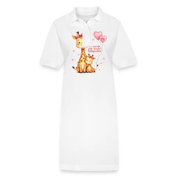 Ich Werde Große Schwester 2025 Giraffen - Stanley/Stella Frauen Bio-Polokleid PAIGER - Weiß - Vorne