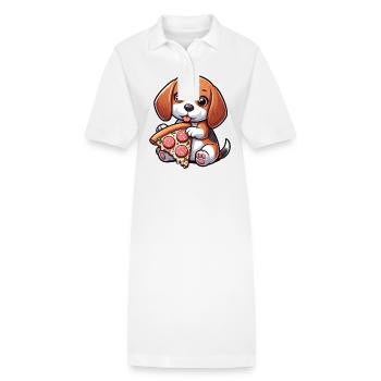 Pizza au salami pour chien Beagle - Robe polo bio PAIGER Stanley/Stella Femme - blanc - Devant