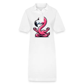 Flamingo Yoga Meditation Entspannung - Stanley/Stella Frauen Bio-Polokleid PAIGER - Weiß - Vorne