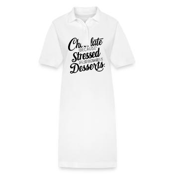 Dessert au chocolat Stress Dire dessert drôle - Robe polo bio PAIGER Stanley/Stella Femme - blanc - Devant