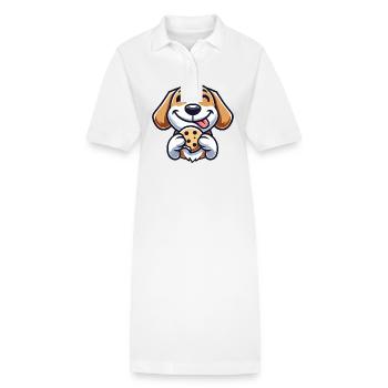 Beagle Hund Nachtisch Cookie Süßigkeit - Stanley/Stella Frauen Bio-Polokleid PAIGER - Weiß - Vorne