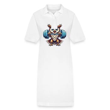 hibou poids haltérophilie fort hibou forme physique - Robe polo bio PAIGER Stanley/Stella Femme - blanc - Devant
