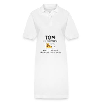 Tom prénom drôle sarcastique Cadeaux rigolos - Robe polo bio PAIGER Stanley/Stella Femme - blanc - Devant