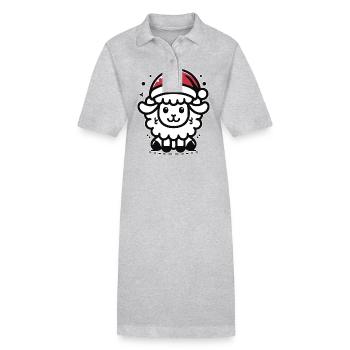 Cute Sheep Christmas Sheep - Stanley/Stella PAIGER Organic Women’s Polo Dress - black - Front