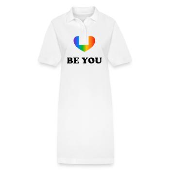 Be You LGBT Rainbow Heart Pride Month - Robe polo bio PAIGER Stanley/Stella Femme - blanc - Devant