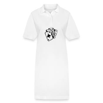 Jeu de cartes - Robe polo bio PAIGER Stanley/Stella Femme - blanc - Devant
