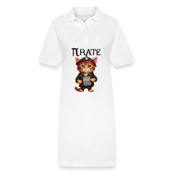 Chat pirate de Pi Day - Robe polo bio PAIGER Stanley/Stella Femme - blanc - Devant