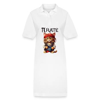 Chat pirate de Pi Day - Robe polo bio PAIGER Stanley/Stella Femme - blanc - Devant