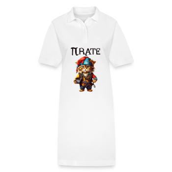 Chat pirate de Pi Day - Robe polo bio PAIGER Stanley/Stella Femme - blanc - Devant