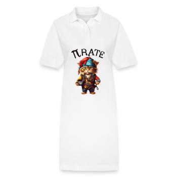 Pi day Pirate Cat - Stanley/Stella PAIGER Organic Women’s Polo Dress - white - Front