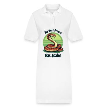 Mein bester Freund hat Schuppen Schlangenliebhaber - Stanley/Stella Frauen Bio-Polokleid PAIGER - Weiß - Vorne