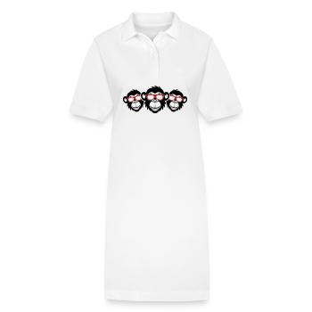 Tête de singe Drôle De Fête Singe - Robe polo bio PAIGER Stanley/Stella Femme - blanc - Devant