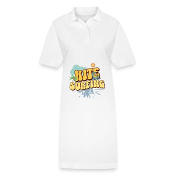 Kitesurf Kitesurfer Kiteboard - Stanley/Stella Frauen Bio-Polokleid PAIGER - Weiß - Vorne