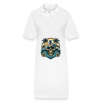 Surfen Surfer skull - Stanley/Stella Frauen Bio-Polokleid PAIGER - Weiß - Vorne