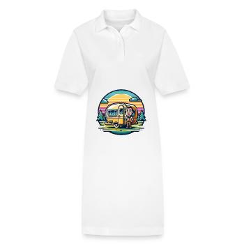 Camping Camper Wohnwagen - Stanley/Stella Frauen Bio-Polokleid PAIGER - Weiß - Vorne