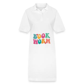 Ver de bibliothèque - Robe polo bio PAIGER Stanley/Stella Femme - blanc - Devant