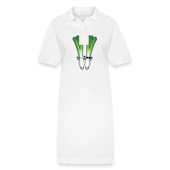 Poireaux sur poireaux - Robe polo bio PAIGER Stanley/Stella Femme - blanc - Devant