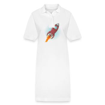 Comic Rocket Spaceship Spacecraft Missile - Robe polo bio PAIGER Stanley/Stella Femme - blanc - Devant