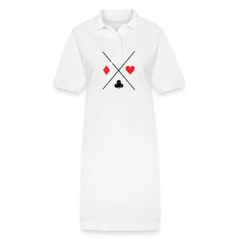 Karo Heart Spade Cross Cards Jeu de cartes Skat - Robe polo bio PAIGER Stanley/Stella Femme - blanc - Devant