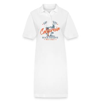 Los Angeles California Beach Paradise Côte Ouest - Robe polo bio PAIGER Stanley/Stella Femme - blanc - Devant