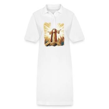 esus Dans la résurrection glorieuse avec les croyants - Robe polo bio PAIGER Stanley/Stella Femme - blanc - Devant
