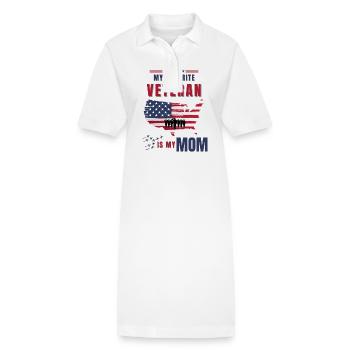 My Favorite Veteran Is My Mom Veterans Day USA - Stanley/Stella PAIGER Organic Women’s Polo Dress - white - Front