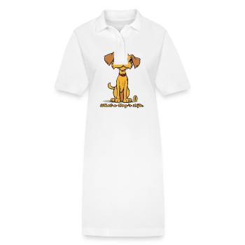 Was für ein Hundeleben - Ein niedlicher Hund - Stanley/Stella Frauen Bio-Polokleid PAIGER - Weiß - Vorne