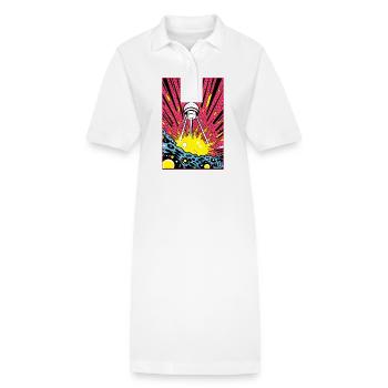 Das Sputnik Raumschiff: Pop Art Alien Invasion - Stanley/Stella Frauen Bio-Polokleid PAIGER - Weiß - Vorne