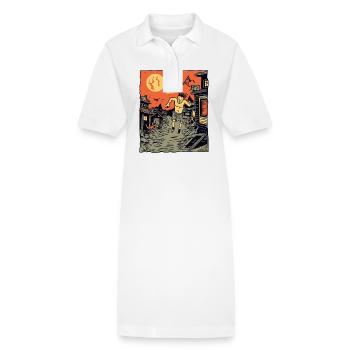 Le coureur de fond de la ville asiatique - Robe polo bio PAIGER Stanley/Stella Femme - blanc - Devant