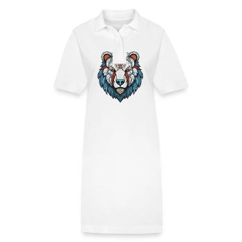 Eisbär Kopf Polar bär - Stanley/Stella Frauen Bio-Polokleid PAIGER - Weiß - Vorne