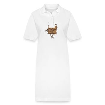 Tafel Schokolade spielt Golf Süßigkeit - Stanley/Stella Frauen Bio-Polokleid PAIGER - Weiß - Vorne