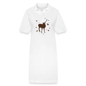 Deer - Forest, Nature, Animal Welfare - Stanley/Stella PAIGER Organic Women’s Polo Dress - white - Front