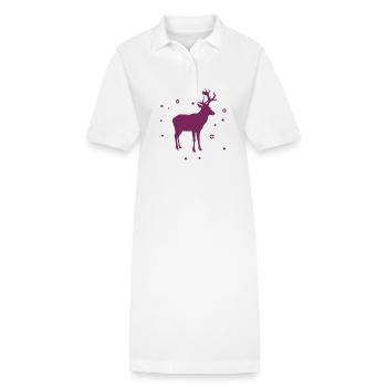 Deer - Forest, Nature, Animal Welfare - Stanley/Stella PAIGER Organic Women’s Polo Dress - white - Front