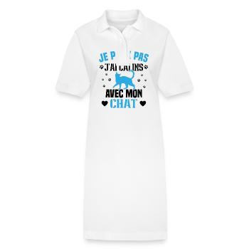 Ich kann nicht mit meinem Katzengeschenk kuscheln - Stanley/Stella Frauen Bio-Polokleid PAIGER - Weiß - Vorne