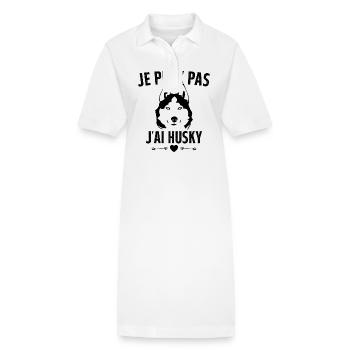 Ich kann keinen Husky haben - Stanley/Stella Frauen Bio-Polokleid PAIGER - Weiß - Vorne