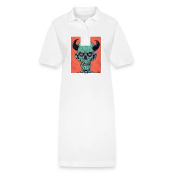 Der Bullshit-Monster-Zombie-Teufel-Totenkopf - Stanley/Stella Frauen Bio-Polokleid PAIGER - Weiß - Vorne