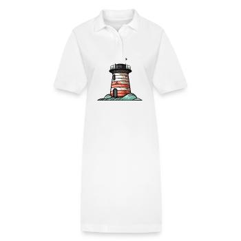 Lighthouse Coast Icon - Stanley/Stella PAIGER Organic Women’s Polo Dress - white - Front