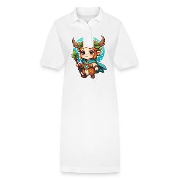 Druide Niedlich Illustration - Stanley/Stella Frauen Bio-Polokleid PAIGER - Weiß - Vorne