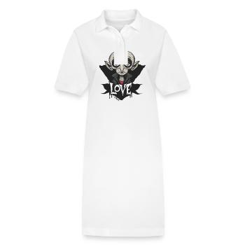 Der lustig-traurige Nosferatu-Vampir der Liebe - Stanley/Stella Frauen Bio-Polokleid PAIGER - Weiß - Vorne