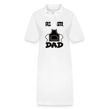 Grillmaster Dad BBQ Grill Grilling Barbecue Smoker - Stanley/Stella PAIGER Organic Women’s Polo Dress - white - Front